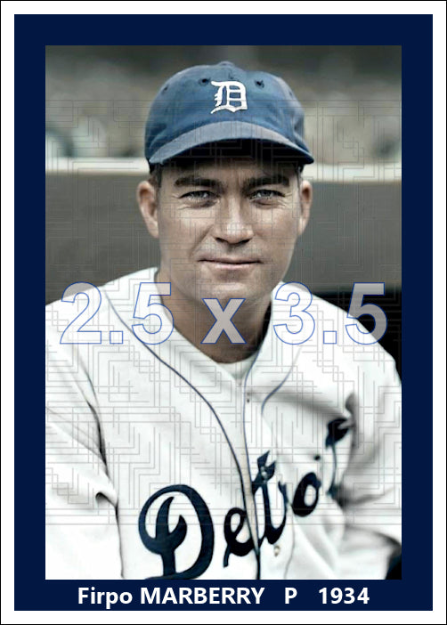 Firpo Marberry - 1934 Detroit Tigers - choose a size & style