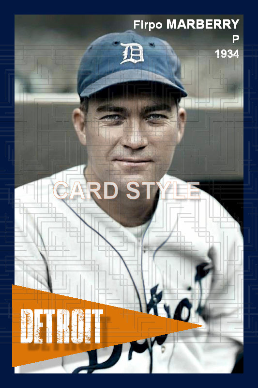 Firpo Marberry - 1934 Detroit Tigers - choose a size & style