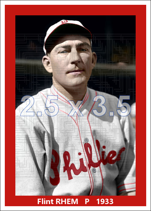 Flint Rhem - 1933 Philadelphia Phillies - choose a size & style