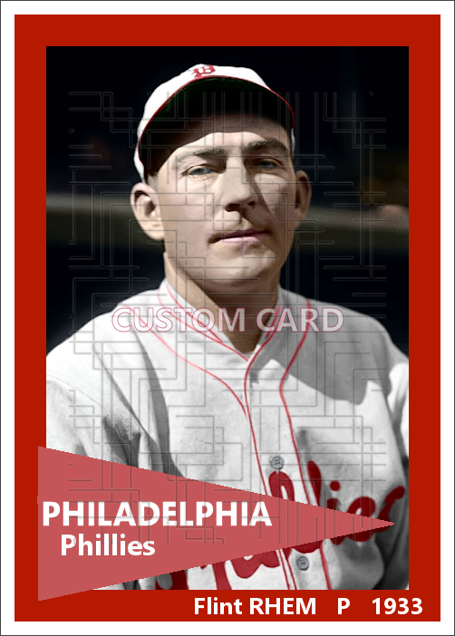 Flint Rhem - 1933 Philadelphia Phillies - choose a size & style