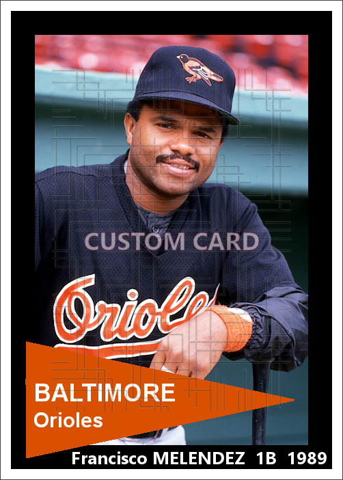 Francisco Melendez - 1989 Baltimore Orioles - choose a size & style