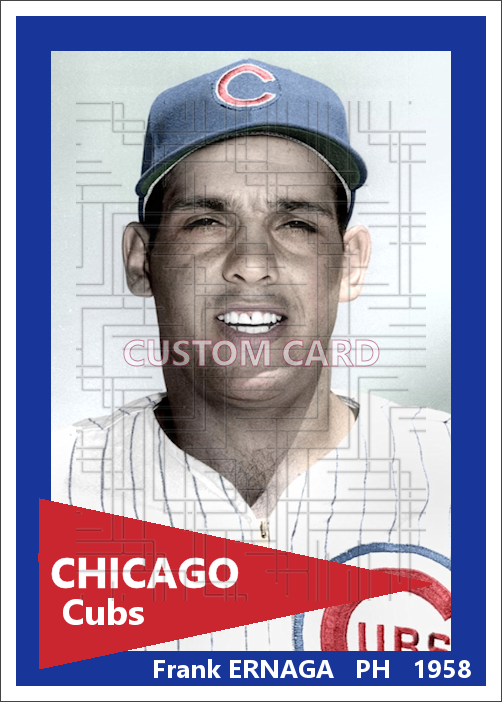 Frank Ernaga - 1958 Chicago Cubs - choose a size & style