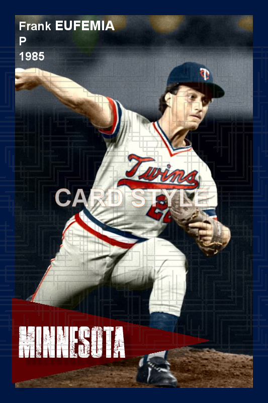 Frank Eufemia - 1985 Minnesota Twins - choose a size & style