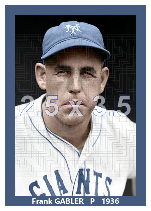 Frank Gabler - 1936 New York Giants - choose a size & style