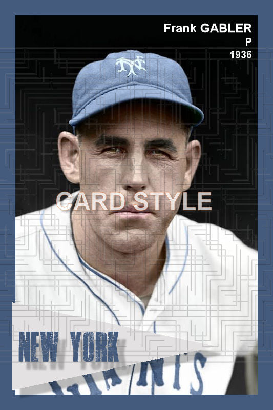 Frank Gabler - 1936 New York Giants - choose a size & style