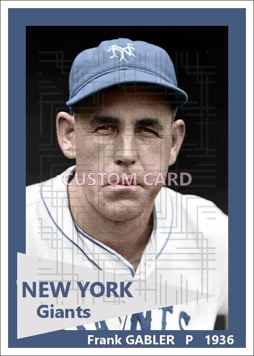 Frank Gabler - 1936 New York Giants - choose a size & style