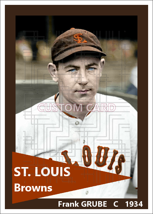 Frank Grube - 1934 St. Louis Browns - choose a size & style