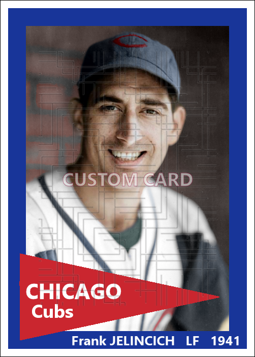 Frank Jelincich - 1941 Chicago Cubs - choose a size & style