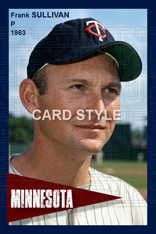Frank Sullivan - 1963 Minnesota Twins - choose a size & style