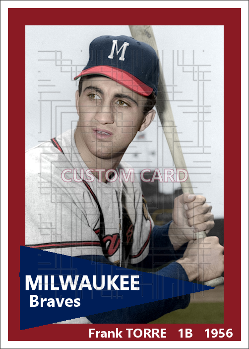 Frank Torre - 1956 Milwaukee Braves - choose a size & style