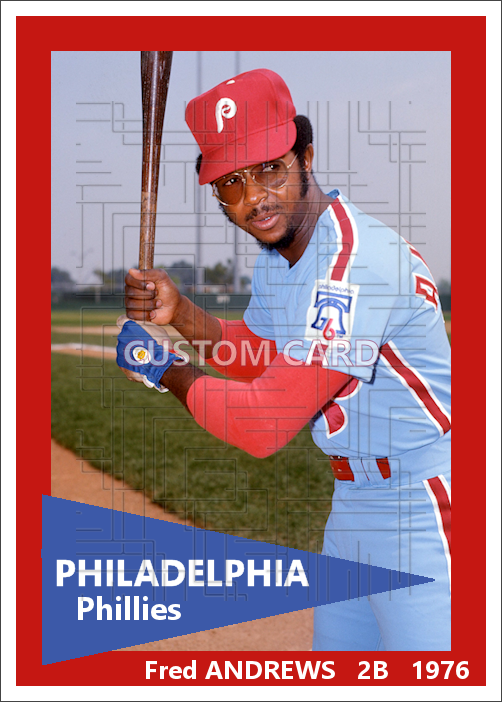 Fred Andrews - 1976 Philadelphia Phillies - choose a size & style