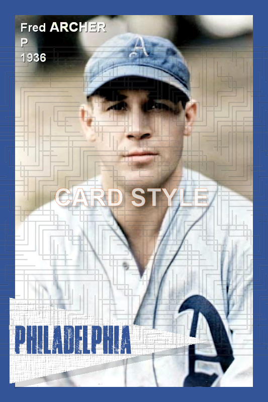 Fred Archer - 1936 Philadelphia Athletics - choose a size & style