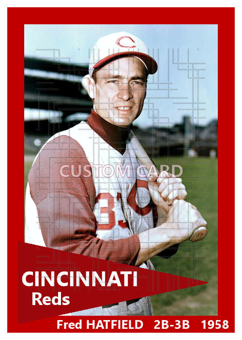 Fred Hatfield - 1958 Cincinnati Reds - choose a size & style
