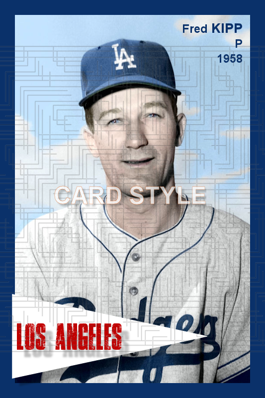 Fred Kipp - 1958 Los Angeles Dodgers - choose a size & style