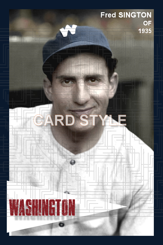 Fred Sington - 1935 Washington Senators - choose a size & style