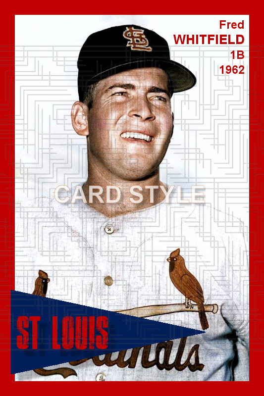 Fred Whitfield - 1962 St. Louis Cardinals - choose a size & style
