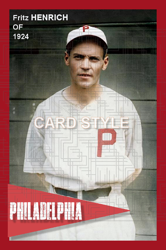 Fritz Henrich - 1924 Philadelphia Phillies - choose a size & style