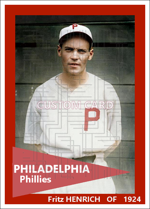 Fritz Henrich - 1924 Philadelphia Phillies - choose a size & style
