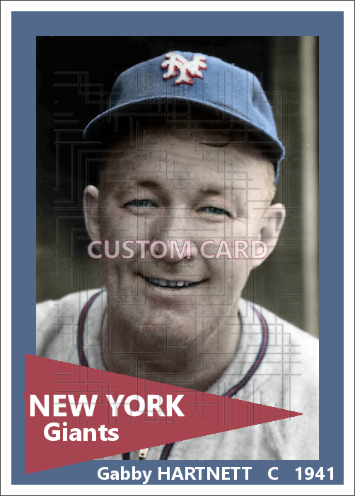 Gabby Hartnett - 1941 New York Giants - choose a size & style