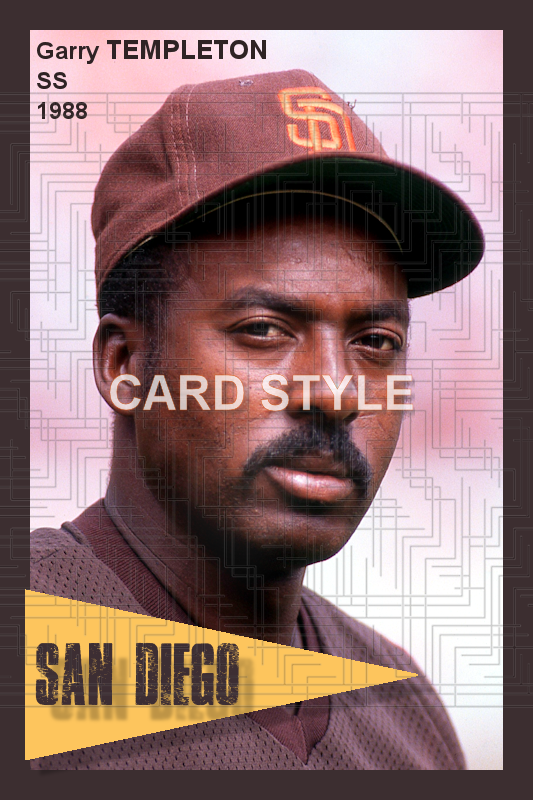 Garry Templeton - 1988 San Diego Padres - choose a size & style