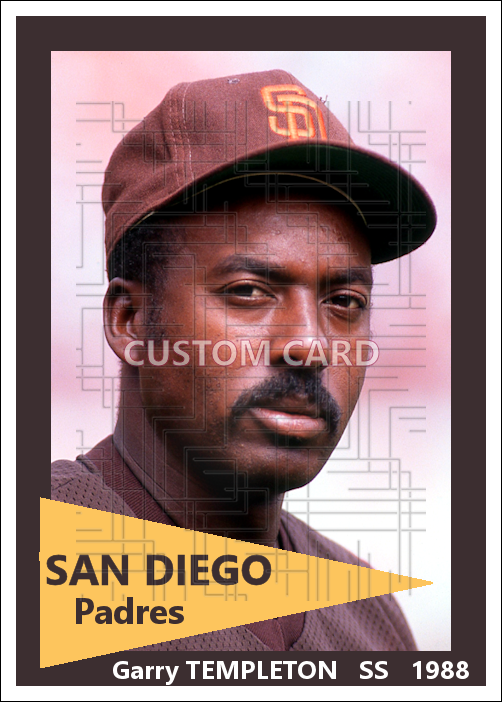 Garry Templeton - 1988 San Diego Padres - choose a size & style