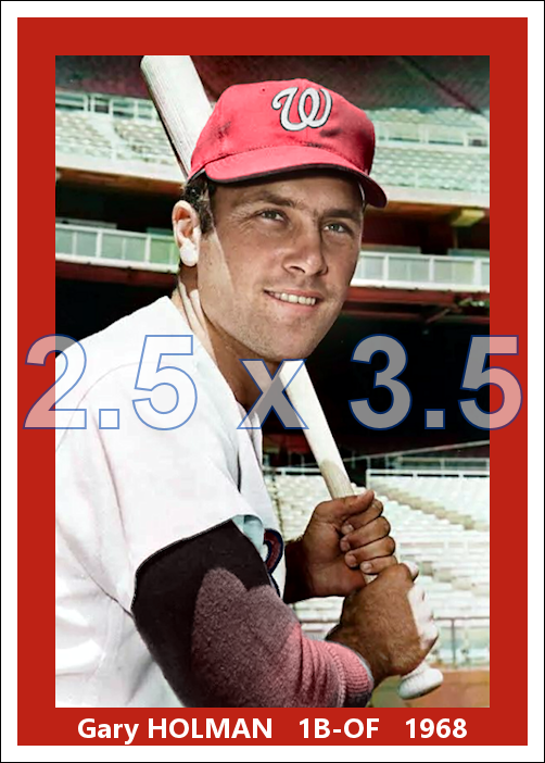 Gary Holman - 1968 Washington Senators - choose a size & style