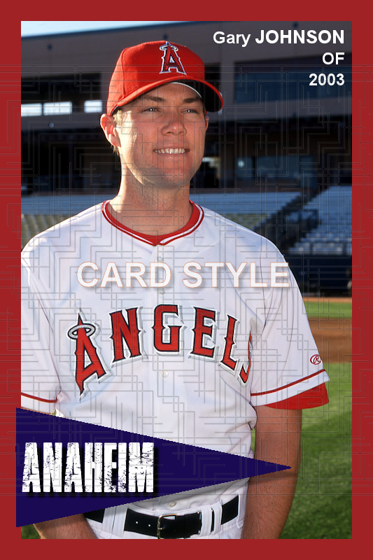 Gary Johnson - 2002 Anaheim Angels - choose a size & style