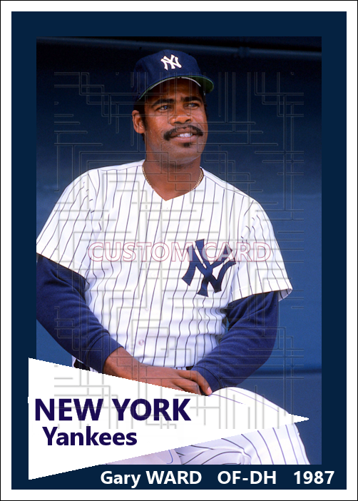 Gary Ward - 1987 New York Yankees - choose a size & style