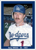 Gary Weiss - 1981 Los Angeles Dodgers - choose a size & style