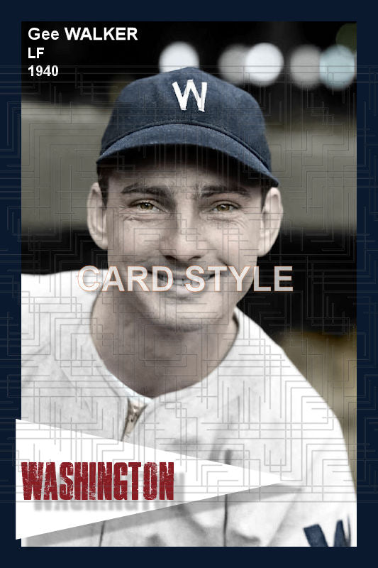 Gee Walker - 1940 Washington Senators - choose a size & style