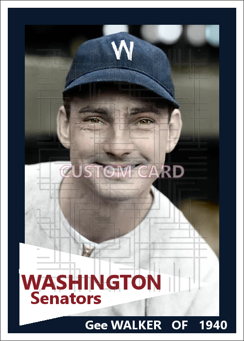 Gee Walker - 1940 Washington Senators - choose a size & style
