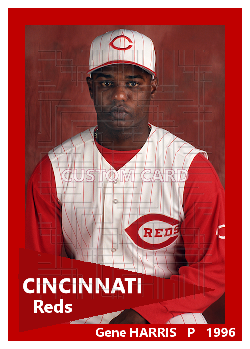 Gene Harris - 1996 Cincinnati Reds - choose a size & style
