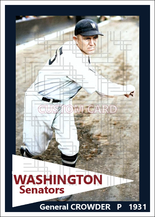 Alvin Crowder - 1931 Washington Senators - choose a size & style