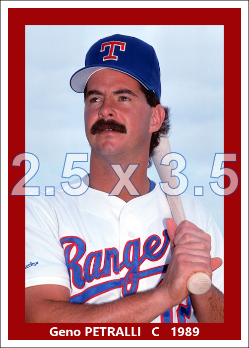 Geno Petralli - 1989 Texas Rangers - choose a size & style