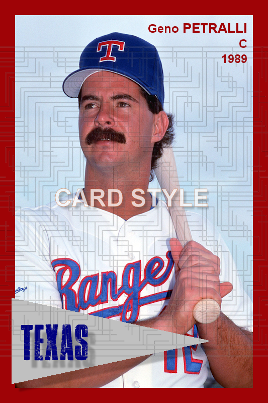 Geno Petralli - 1989 Texas Rangers - choose a size & style