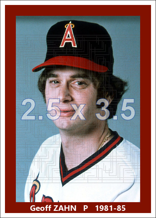 Geoff Zahn - 1981-85 California Angels - choose a size & style