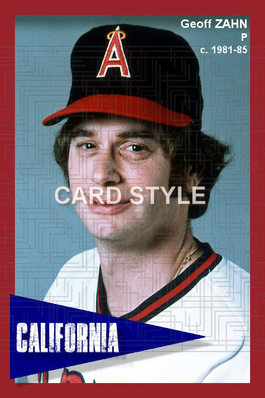 Geoff Zahn - 1981-85 California Angels - choose a size & style