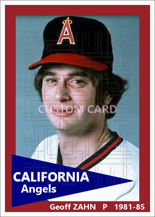 Geoff Zahn - 1981-85 California Angels - choose a size & style