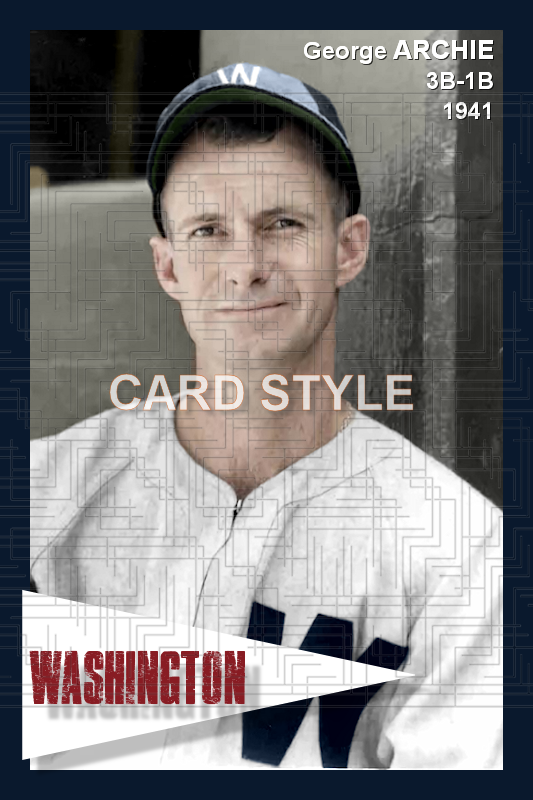 George Archie - 1941 Washington Senators - choose a size & style