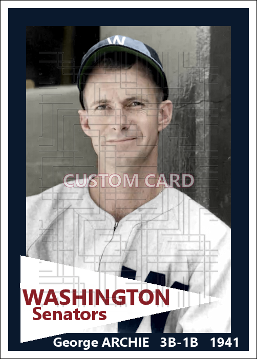 George Archie - 1941 Washington Senators - choose a size & style