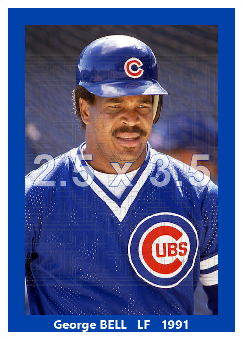 George Bell - 1991 Chicago Cubs - pose A - choose a size & style