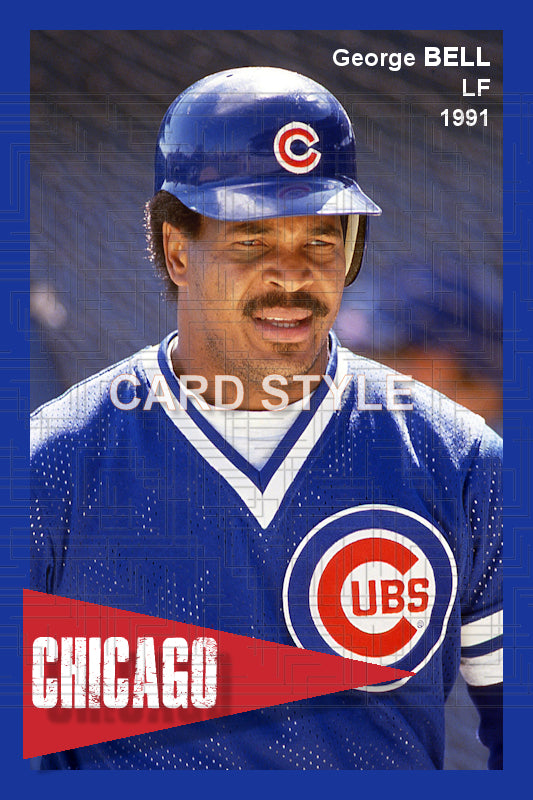 George Bell - 1991 Chicago Cubs - pose A - choose a size & style