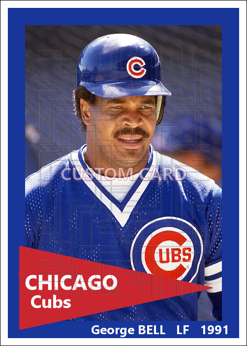 George Bell - 1991 Chicago Cubs - pose A - choose a size & style