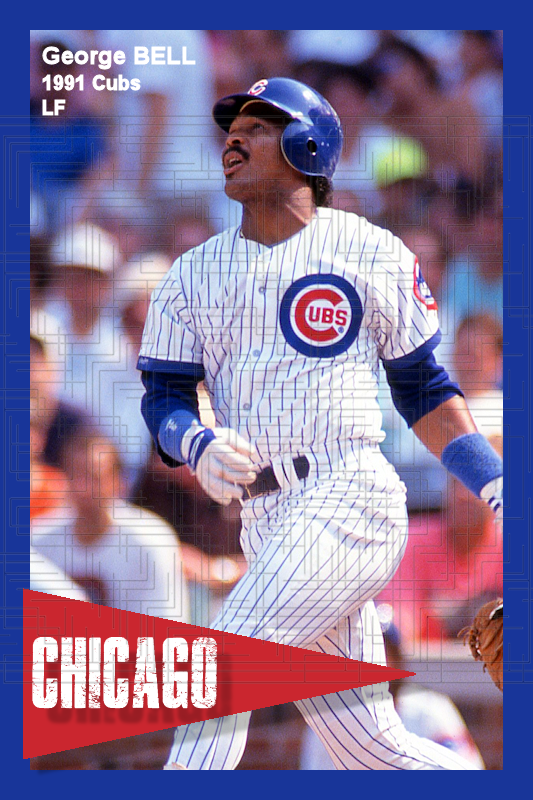 George Bell - 1991 Chicago Cubs - pose B - choose a size & style