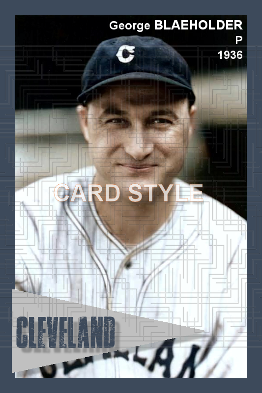 George Blaeholder - 1936 Cleveland Indians - choose a size & style