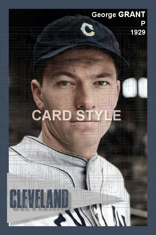George Grant - 1929 Cleveland Indians - choose a size & style
