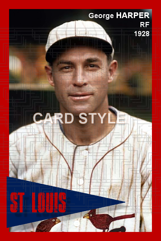 George Harper - 1928 St. Louis Cardinals - choose a size & style