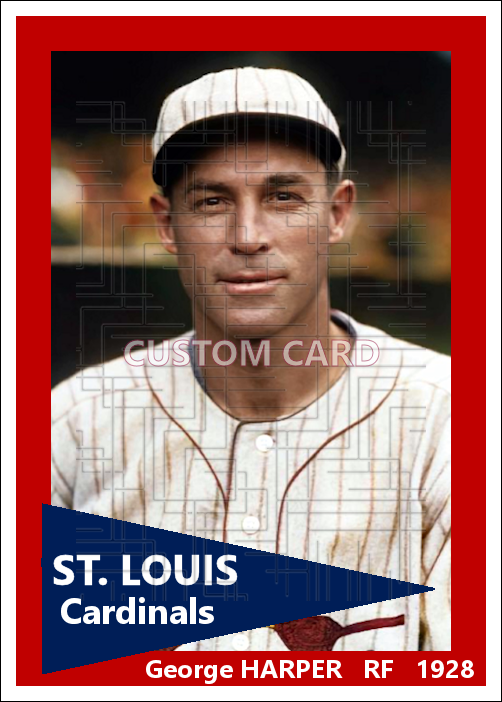George Harper - 1928 St. Louis Cardinals - choose a size & style
