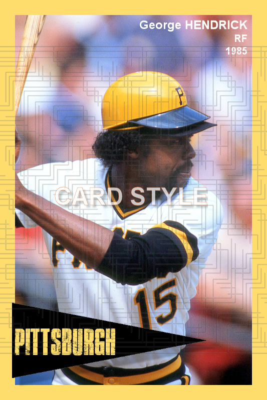 George Hendrick - 1985 Pittsburgh Pirates - choose a size & style