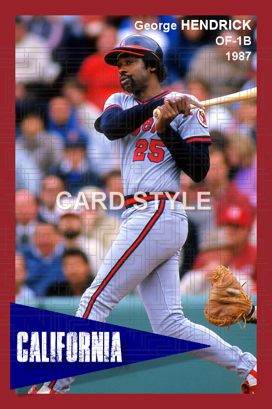 George Hendrick - 1987 California Angels - choose a size & style